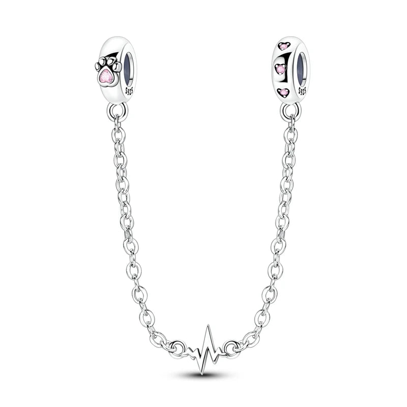 Sicherheitskette Libelle Schmetterling 925er Sterlingsilber Original Marienkäfer Kolibri Charm DIY Schmuckherstellung für Armband Armreif
