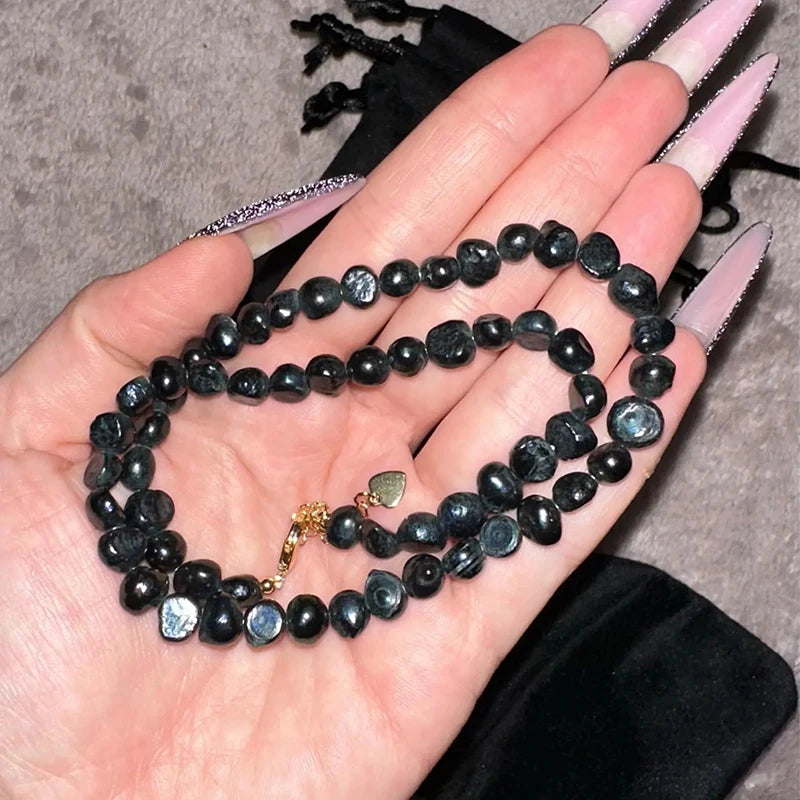 Echte natürliche barocke Süßwasserperlen-Halskette für Frauen und Mädchen, Geschenk, beliebte AA 5–6 mm, 8–9 mm Perlenschmuck-Halskette