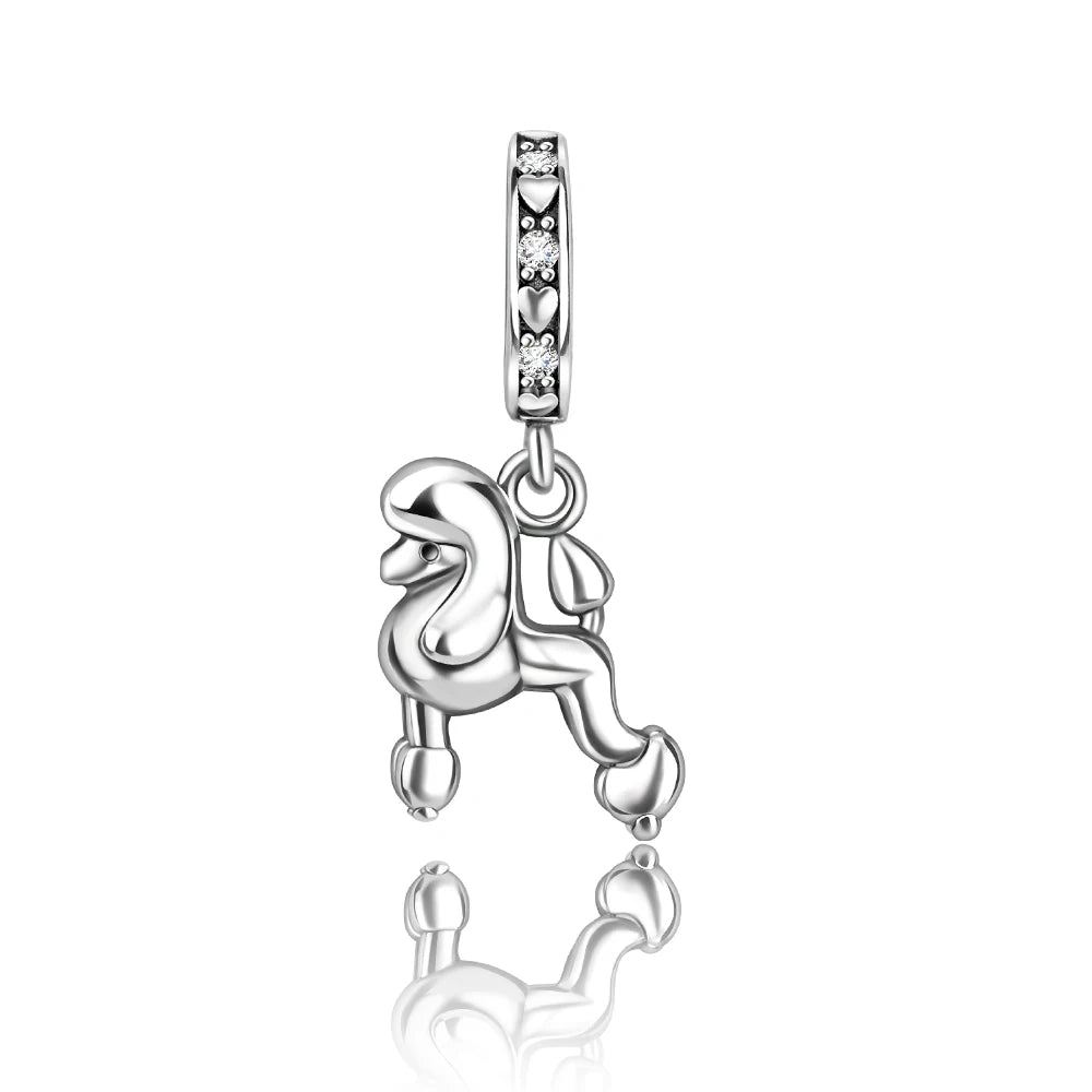 Animal Series Charms aus 925er-Sterlingsilber, Kaninchen, Katze, Pfau, Elefant, Türkei, Hund, passend für DIY-Armbänder, Halsketten, niedliche dekorative Geschenke