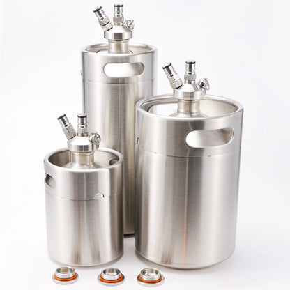 Mini-Fass mit Kugelverschluss, Speer, kohlensäurehaltiger Kappe, 2/4/5 l, Edelstahl 304, einwandig, tragbar, Picknick-Fässer, selbstgebrautes Bierfass