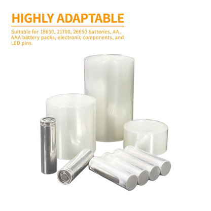 10M 18650 Lithium-Batterie-Schrumpfschlauch, Breite 17mm ~ 130mm, PVC-Wärmeschrumpfschlauch, Batteriepack-Isolierung, Kabelschutz, Schlauchfolie