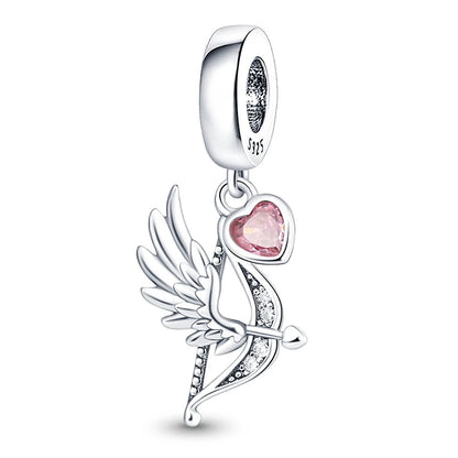 Charms aus 925er-Sterlingsilber, romantische Herz-Serie, Perlen, passend für Qikaola 925 Original-Armbänder, DIY-Schmuck zum Muttertag, Geschenke