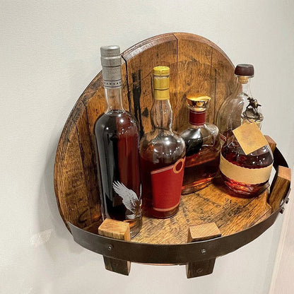Holz Wand halterung Weinflaschen halter Whisky Flaschen regal Vintage Wandre gale Holz Display Stand Regal Home Bar Zubehör
