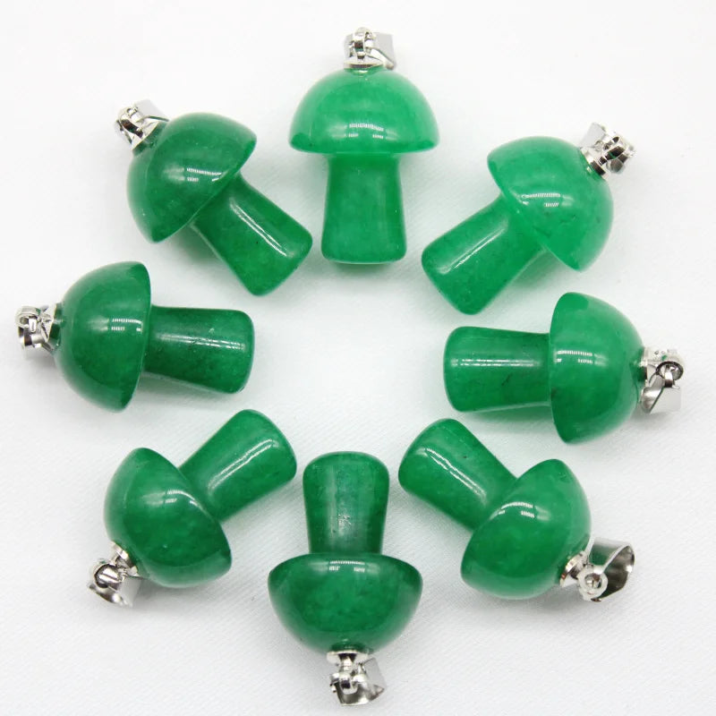 15 stücke Natürliche Stein Anhänger Quarz Kristall Amethyst Achate Aventurin Pilz Stein Anhänger für DIY Machen Zubehör
