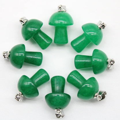 15 stücke Natürliche Stein Anhänger Quarz Kristall Amethyst Achate Aventurin Pilz Stein Anhänger für DIY Machen Zubehör