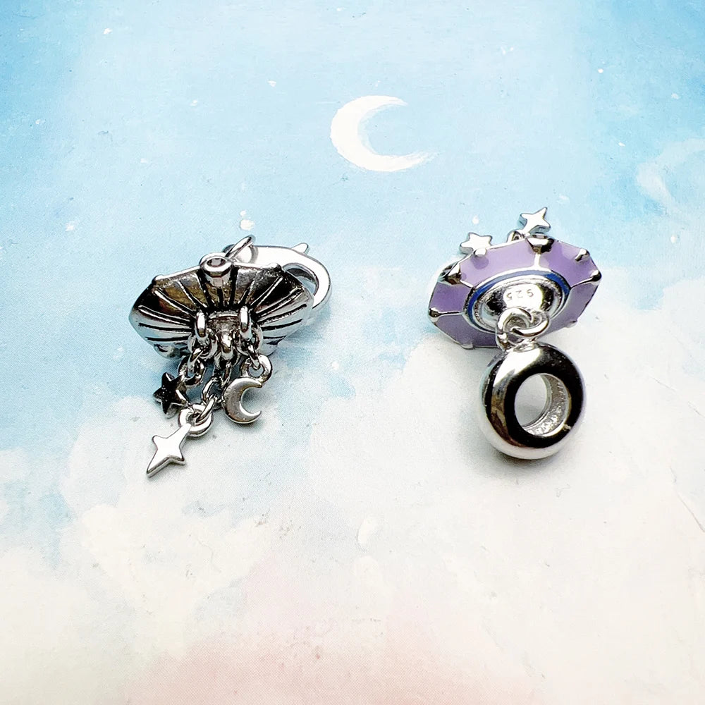 Mode heißen UFO Anhänger baumeln Charme für Frauen Männer neue Sterling Silber niedlichen Geschenk