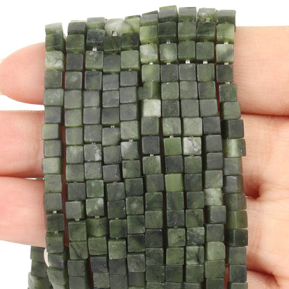 4 mm quadratische Würfelform-Perlen, natürlicher Lapislazuli, Amazonit, lila Achat-Steinperlen für Schmuckherstellung, DIY-Armband-Zubehör