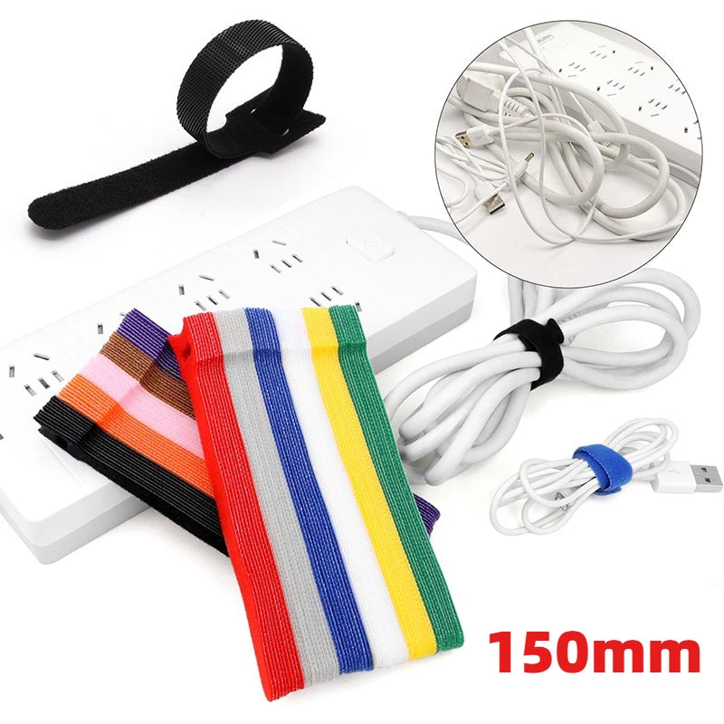 50 - 500 Stück Wiederverwendbare Kabelbinder 150mm Kunststoff Nylon Kabelbinder Nylon-Schlaufenverschluss Verstellbare Befestigungsbänder