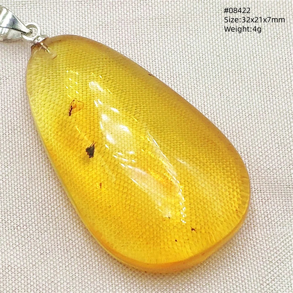 Natürlicher Piebald-Bernstein-Anhänger, gelber Bernstein, 36 x 23 x 14 mm, Edelstein-Anhänger, Halskette, Schmuck, AAAAA