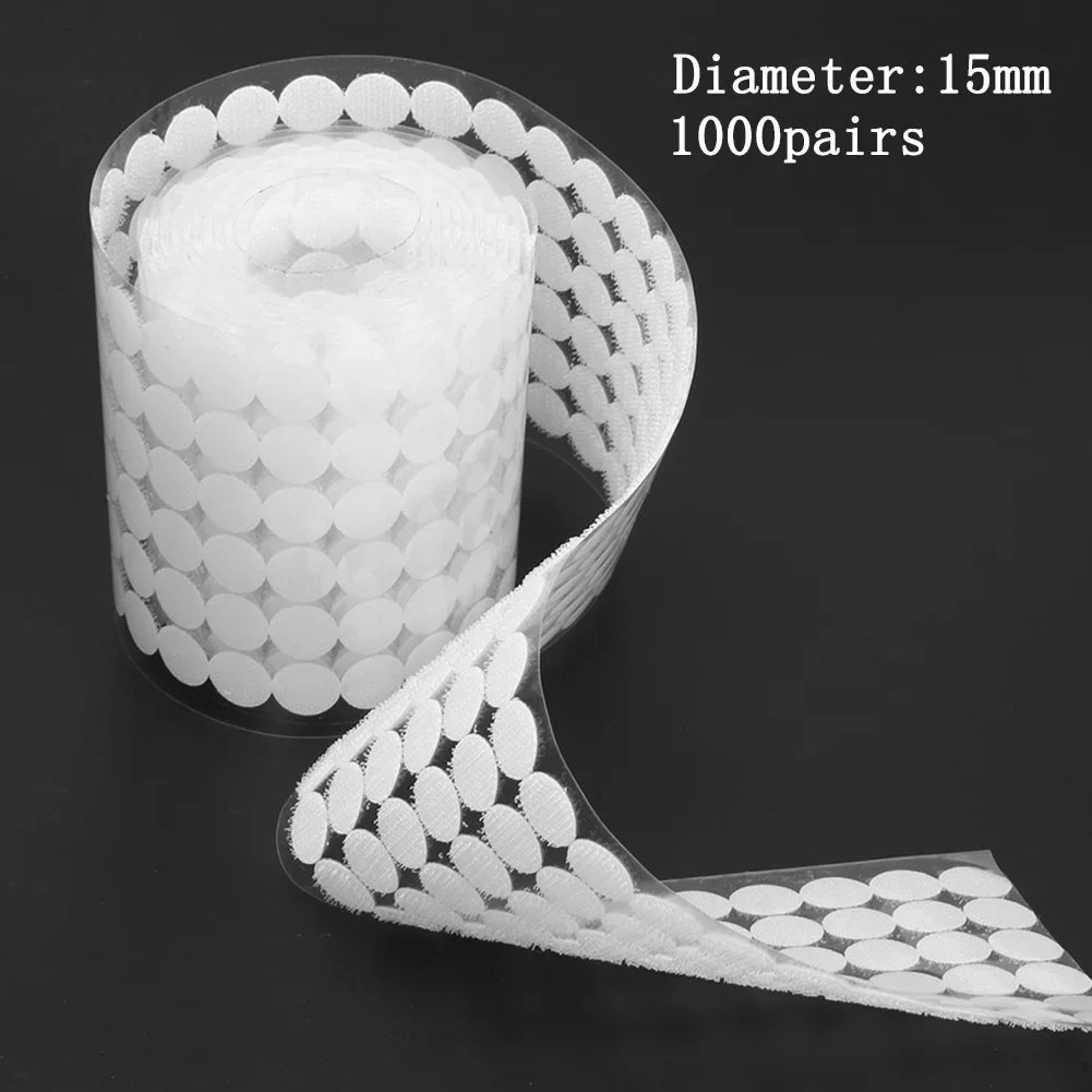 4000/1000 Paar Nylon-Aufkleber, doppelseitige Haken, Schlaufen, Scheiben, rundes Befestigungsband, 10/15/20 mm, selbstklebendes Befestigungsband, Punkte