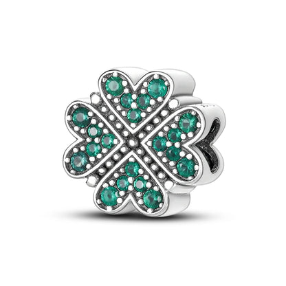 Neue 925 Sterling Silber Charm Perlen Vierblättriges Kleeblatt Anhänger Für Original Armband Halskette Frauen DIY Geschenke