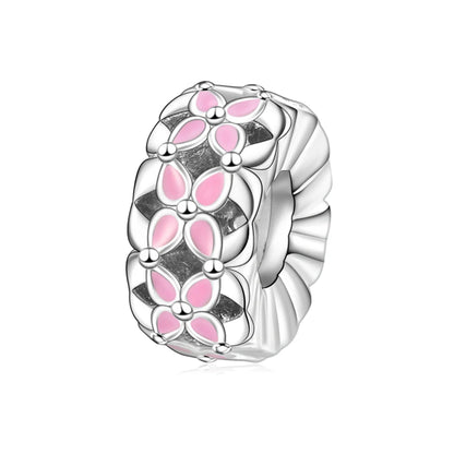 Charm-Anhänger aus 925er-Sterlingsilber mit Oktopusperlen und Stammbaum und Herz, passend für Schlangenarmband, Boutique-Halskette, rosa Anhänger, Geschenk