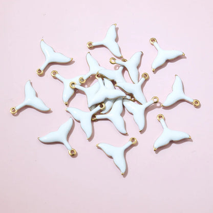 20 Stück 10x11mm Edelstahl Kleine Meerjungfrau Schwanz Anhänger Emaille DIY Schmuck Herstellung Zubehör Zubehör Halskette Ohrringe