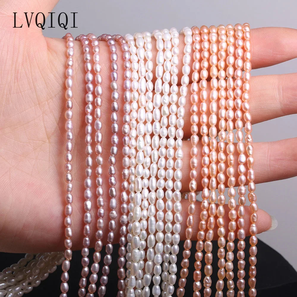 Natürliche Süßwasser Perle Perlen Hohe Qualität Reis Form Punch Lose Perlen Für Die Herstellung Von Schmuck DIY Armband Halskette Zubehör