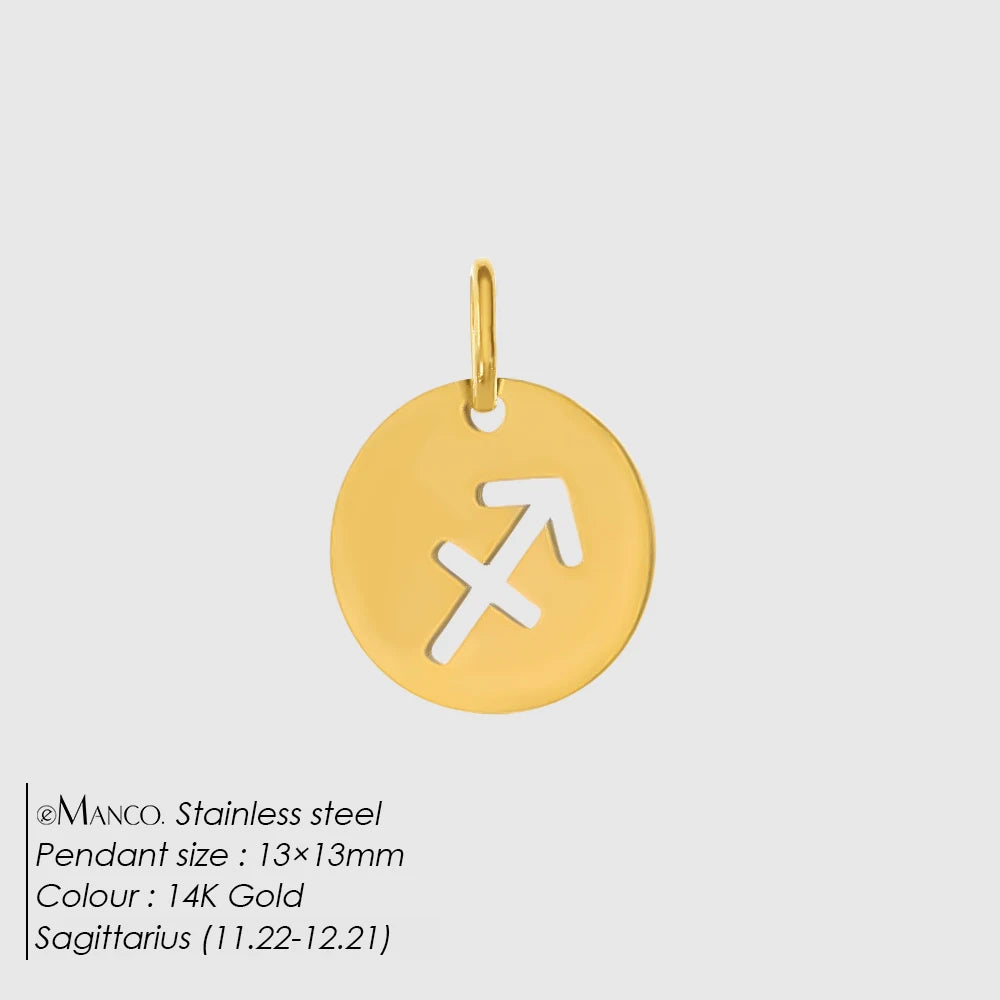 eManco Edelstahl-Skelett mit 12 Sternzeichen, Charm, DIY, Damenmode, Halskette, Schmuck, Zubehör, Herstellung, 48 Stunden Versand