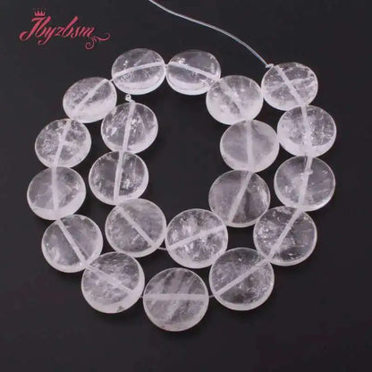 20mm Natürlicher Fluorit/Quarz/Rhodonit/Tigerauge/Achat Münze Stein Perlen Strang 15" Für DIY Halskette Schmuck Machen Kostenloser Versand