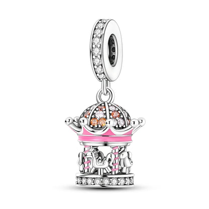 Neue 2025 925 Sterling Silber Charms Perlen Liebe Herz Rosa Original Charm Anhänger Fit Charm Armbänder DIY Schmuck Geburtstag Geschenk