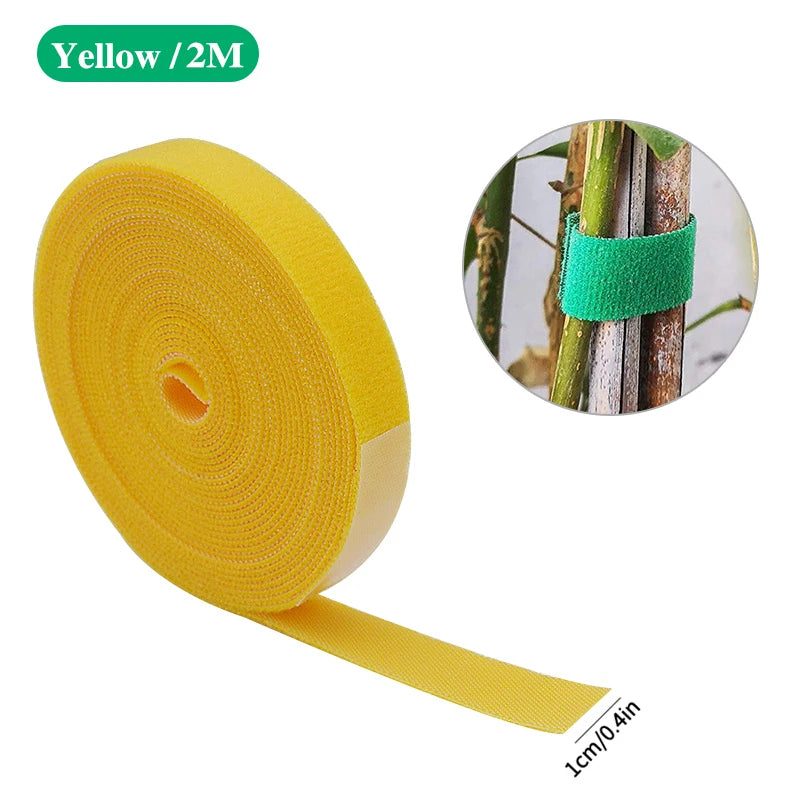 Einstellbare 100/2M Selbstklebende Pflanzen Nylon Krawatten Grüne Pflanze Verband Garten Haken Schleife Bambus Cane Wrap Unterstützung garten Liefert