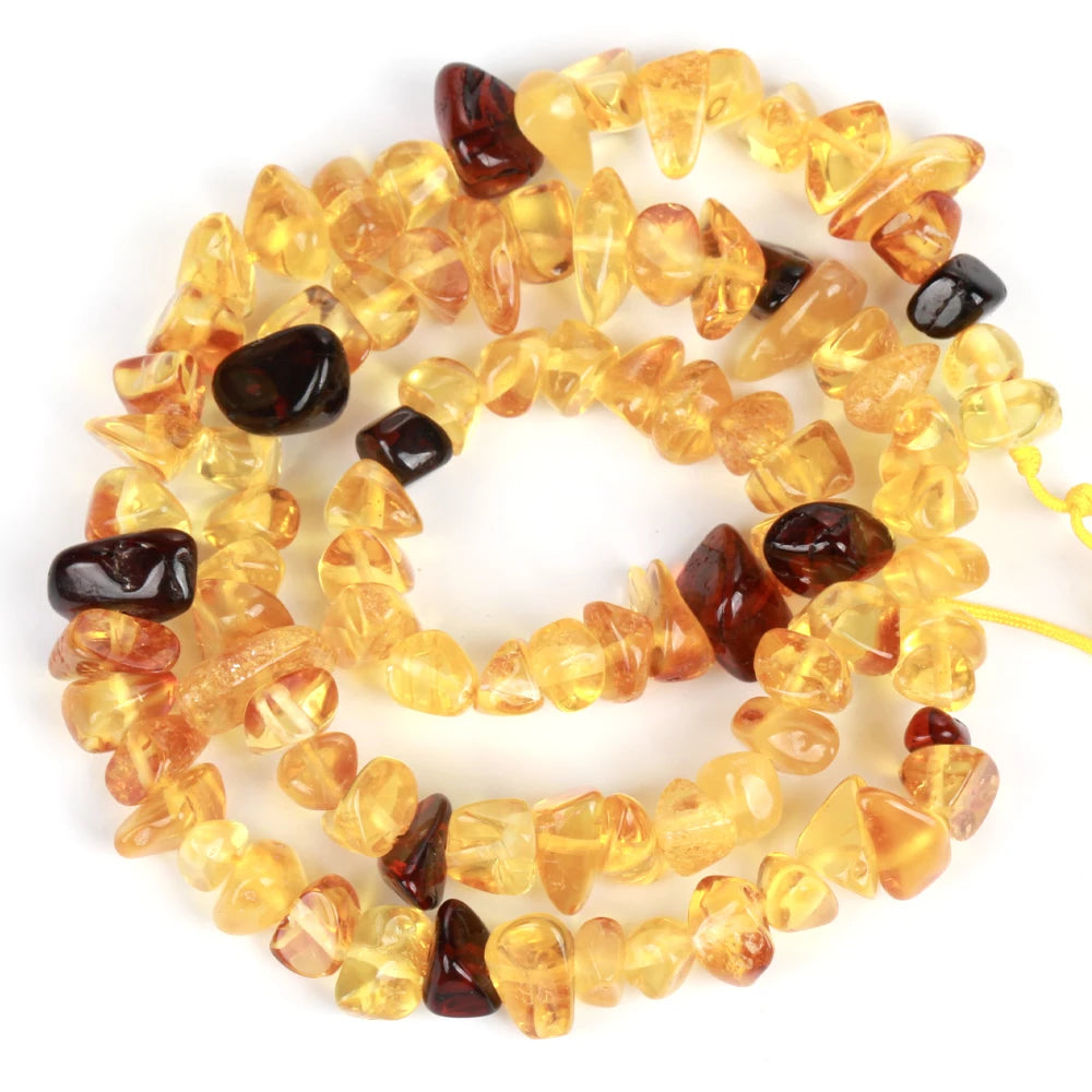 Natürliche Stein Bernstein Runde Unregelmäßige Chip Rohr Rondelle Platz Lose Perlen Für Schmuck Machen DIY Armband Zubehör 15"