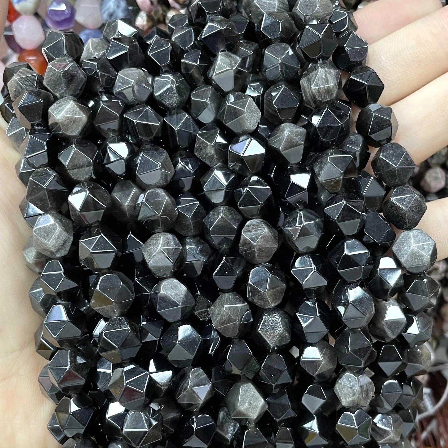 6 8 10 MM Natürliche Facettierte Stein Achate Rhodolite Quarz Jade Spacer Perlen Diy Handgemachte Armband Für Schmuck Machen zubehör