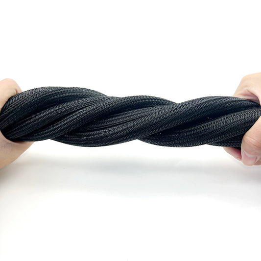 Industrielle ID 5mm~50mm PET Selbstwickelnde Gewebemesh-Hülle Schwarz Offener Typ Automobil-Kabelbaum-Isolierung Abschlussmantel