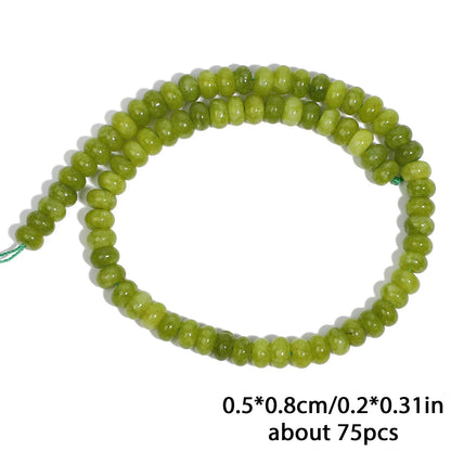 5x8mm Natürliche Abacus Rondelle Jade Quarz Perlen Stein Flache Runde DIY Charms Armbänder Lose Perlen Für Schmuck Machen liefert