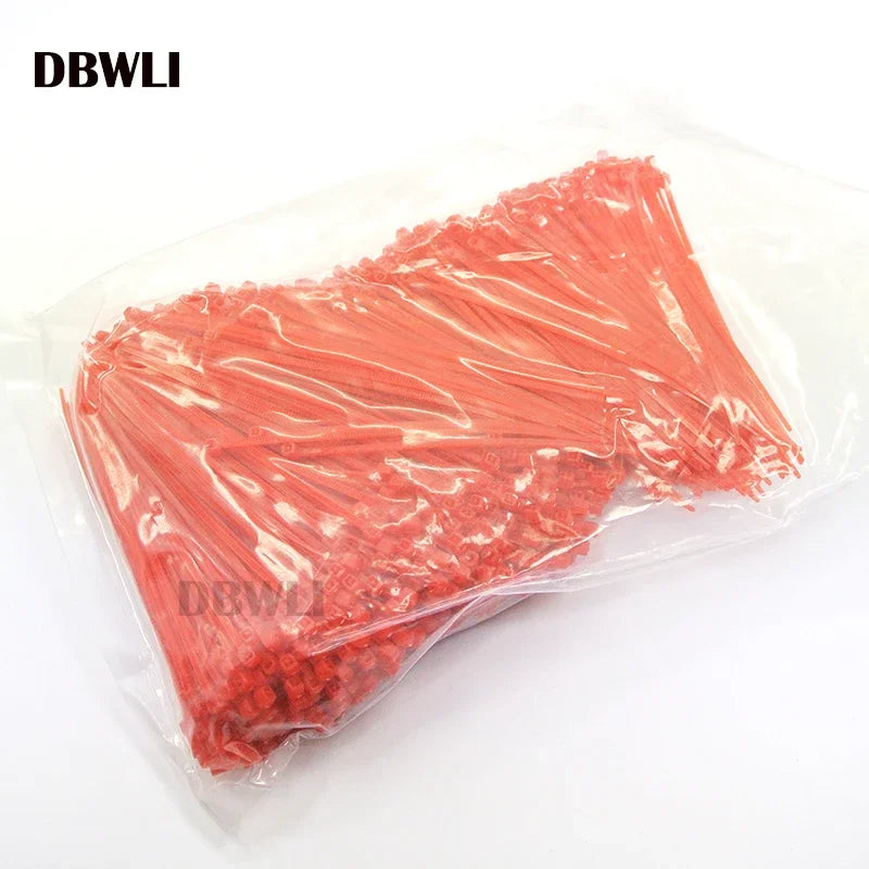 Großhandel 1000 Stück 4 Zoll 2 * 100 mm schwarz weiß blau rot grün orange lila Kabelbinder selbstsichernder Nylon-Kabelbinder