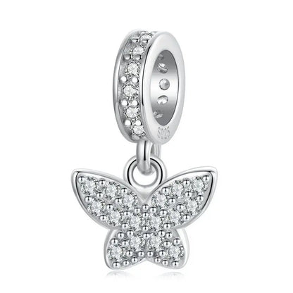 WOSTU Echt 925 Sterling Silber Herz Perlen Blume Retro Muster Charms Anhänger Fit Original DIY Armband Halskette Silber Schmuck