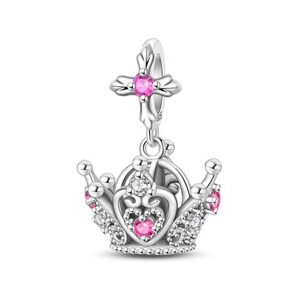 Klassische „King Of The Forest“-Perlen aus 925er-Sterlingsilber und glänzender roségoldener Kronen-Anhänger, passend für Armbänder, wunderschöne Schmuckgeschenke