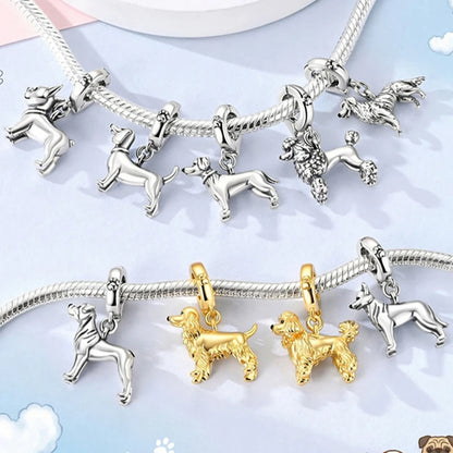 Neue Original 925 Silber Sterling Charms Perlen Anhänger Katze Hund Löwe Tiger Mädchen Junge Charms Fit Armband Frau Mode Schmuck Geschenk