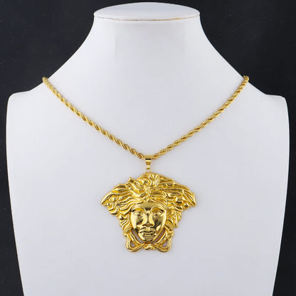 Hip-Hop-Punk-Stil Ketten für Männer, Vergoldeter Edelstahl-Anhänger, Exquisite Halskette, Klassisches Ideales Männergeschenk für den Alltag
