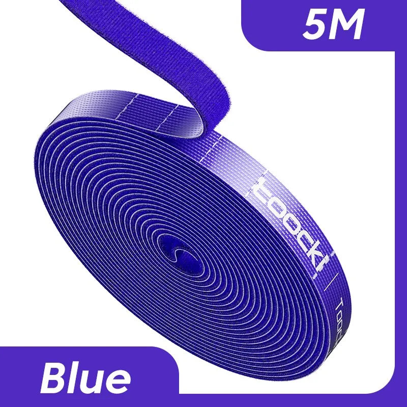 Toocki 5m Organizer Kabelmanagement Zerreißbarer Kabelorganisator 10mm Breite Kabelbinder Telefonzubehör Draht- und Kabelorganisator