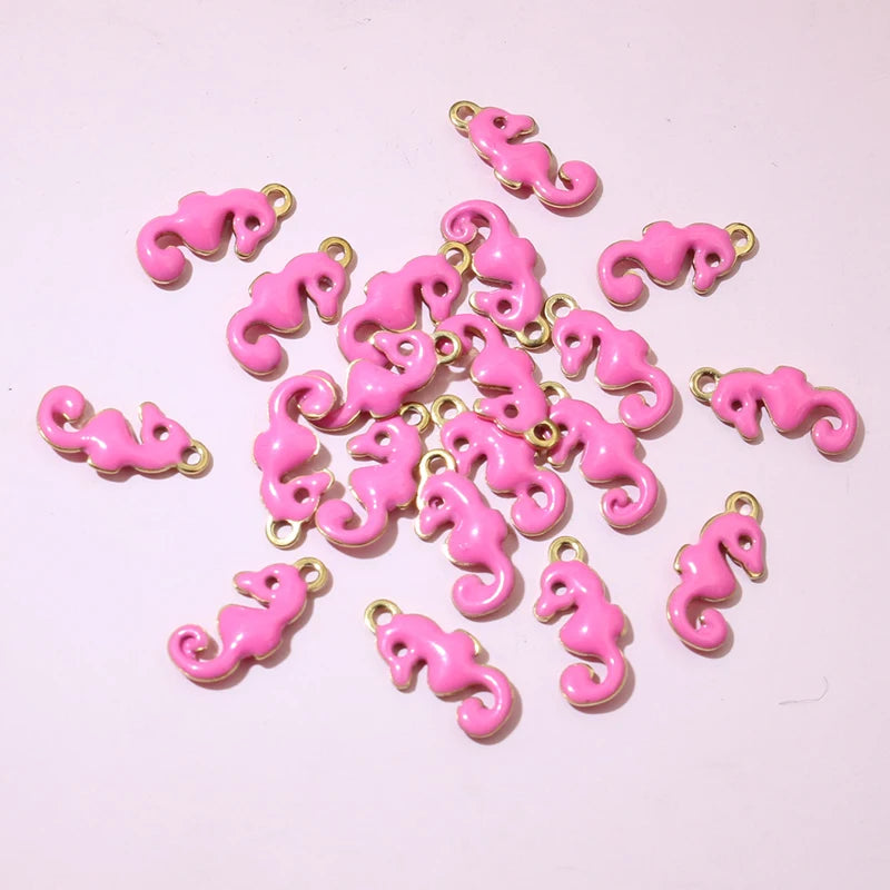 20 Stück 12x6mm Edelstahl Seepferdchen Hippocampus Emaille Anhänger Anhänger Edelstahl DIY Schmuck Herstellung Zubehör Ergebnisse