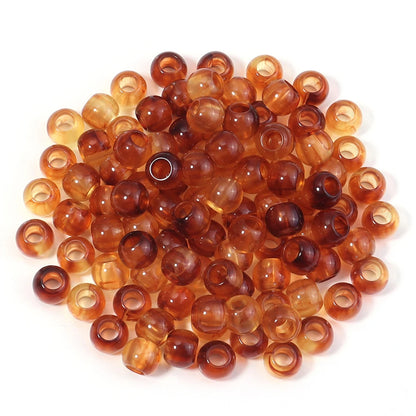 10-200PCS Imitation Bernstein Perlen Runde Acryl Perlen Lose Große Loch Spacer Perlen Für Schmuck Machen DIY Armband halskette