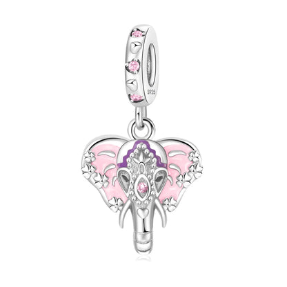 Charm-Anhänger aus 925er-Sterlingsilber mit Oktopusperlen und Stammbaum und Herz, passend für Schlangenarmband, Boutique-Halskette, rosa Anhänger, Geschenk