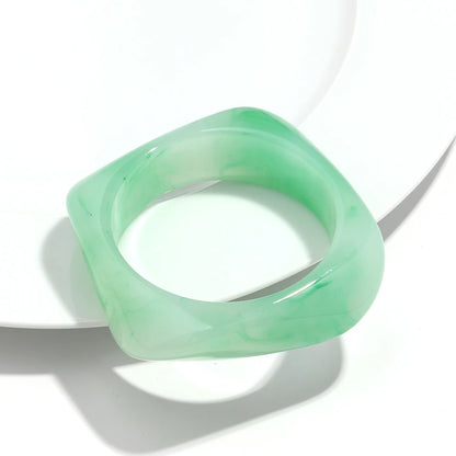 Vintage Acryl große bunte geometrische unregelmäßige Armreifen für Frauen trendige Harz breite Manschette Armreifen Armbänder 2025, Modeschmuck