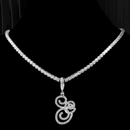 Neue Kursive Buchstaben Kubische Zirkonia Kette Initialen Namenskette Hip-Hop Schmuck Gold Silber Farbe CZ 26 Alphabet Anhänger Halsketten