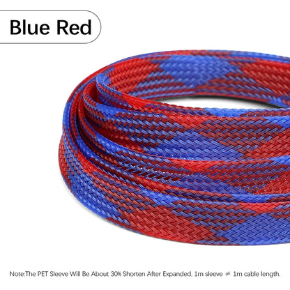 5m PET-Kabelschutzmantel 2 4 6 8 10 12 14 16 20 30mm Dehnbare Hochdichte Nylon-Isolierte Geflechtschläuche für Kabelschutz