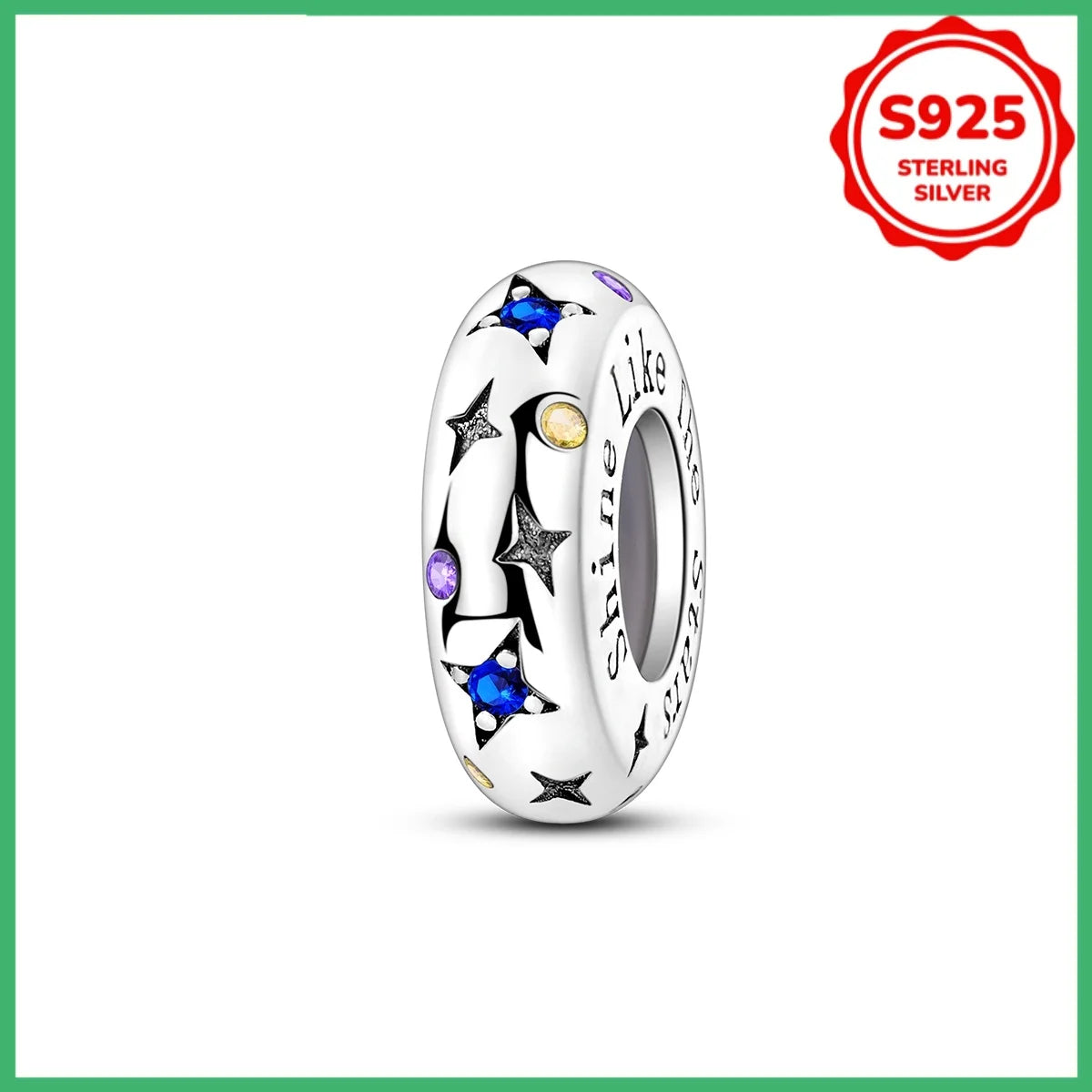 Kleeblatt-Schneeflockenfarbene Sicherheitsschnalle aus 925er Sterlingsilber für modische Damen-Charm-Perlen, geeignet für DIY-Armbänder