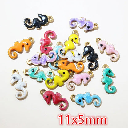 20 Stück Ozean Meeres tiere Krabben Seestern Riff Fisch Klavier Emaille Anhänger Charm Edelstahl DIY Schmuck Making Zubehör