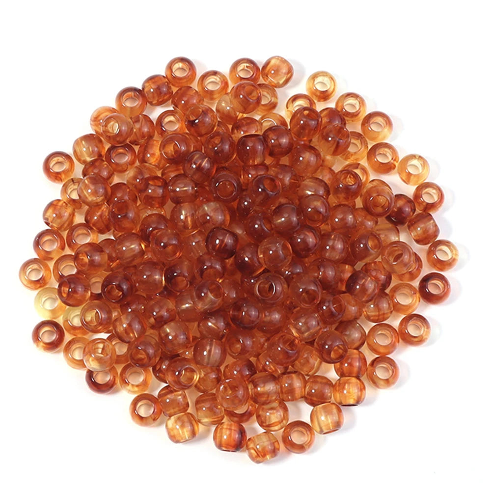 10-200PCS Imitation Bernstein Perlen Runde Acryl Perlen Lose Große Loch Spacer Perlen Für Schmuck Machen DIY Armband halskette