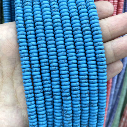 Naturstein Rondelle 2X6mm Türkise Quarz Jaspis Achate Flache Runde Spacer Perlen für Schmuckherstellung DIY Armband Zubehör