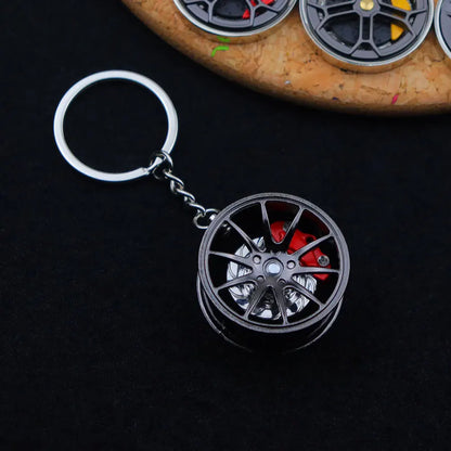 Neue Radnabe Schlüsselanhänger Fidgeting Spinner Mode BBS Metall Auto Metalllager Rotierende Bremse Modell Zappeln Spielzeug Schlüsselanhänger für Männer