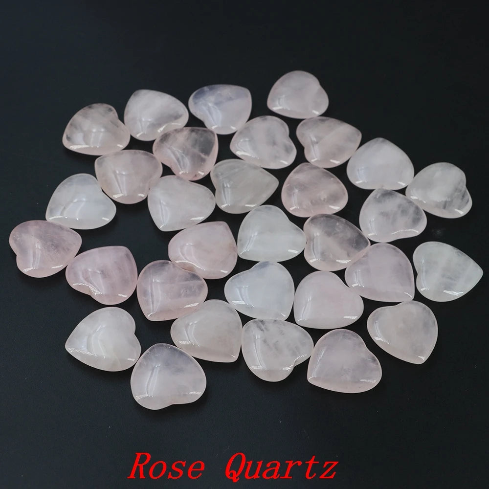 Viele Großhandel Edelstein Herzform LIEBE 20 MM Natürliche Kristall Amethyst Achat Perle Heilung Reiki Naturstein Geschenk Liefert