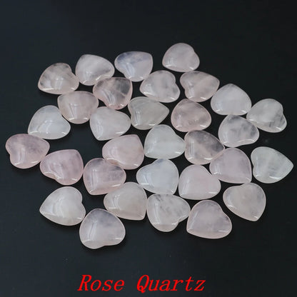 Viele Großhandel Edelstein Herzform LIEBE 20 MM Natürliche Kristall Amethyst Achat Perle Heilung Reiki Naturstein Geschenk Liefert