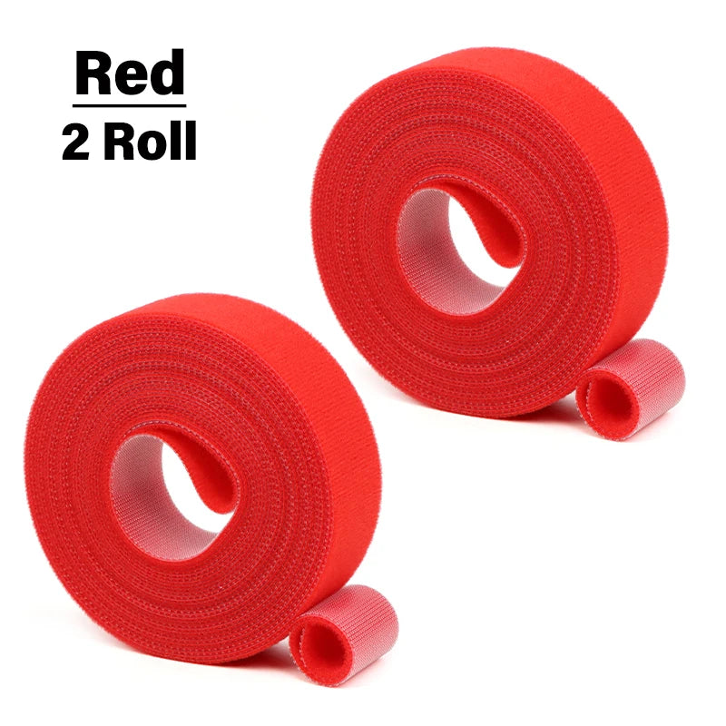 5M/Rolle Wiederverwendbare Kabelbinder Breite 10/15/20/25mm Nylon-Klebeband Klettverschluss Kabelorganisator-Band