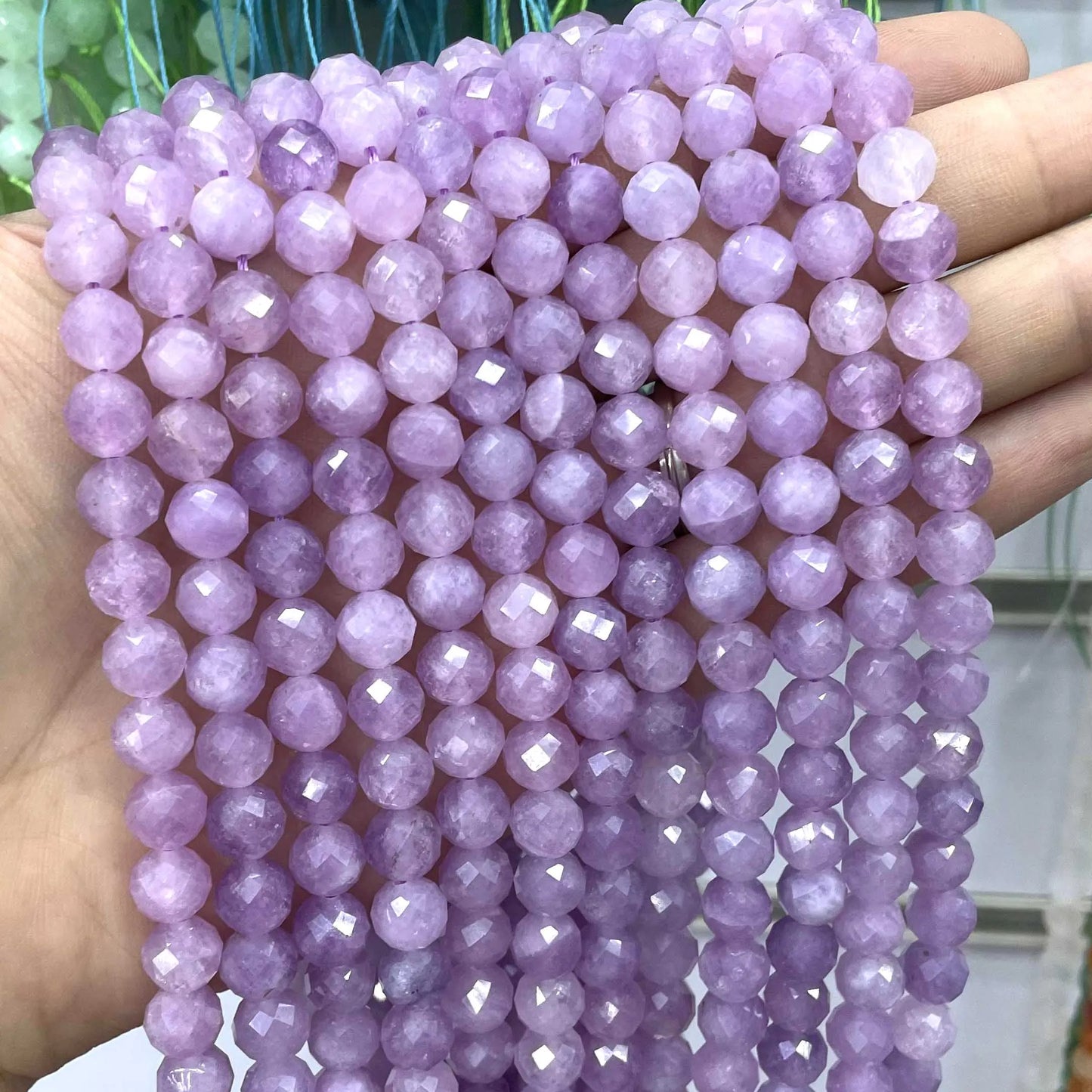 8MM Natürliche Stein Faceted Aquamarine Morganite Turmalin Apatit Runde Spacer Perlen Diy Für Schmuck Machen Zubehör