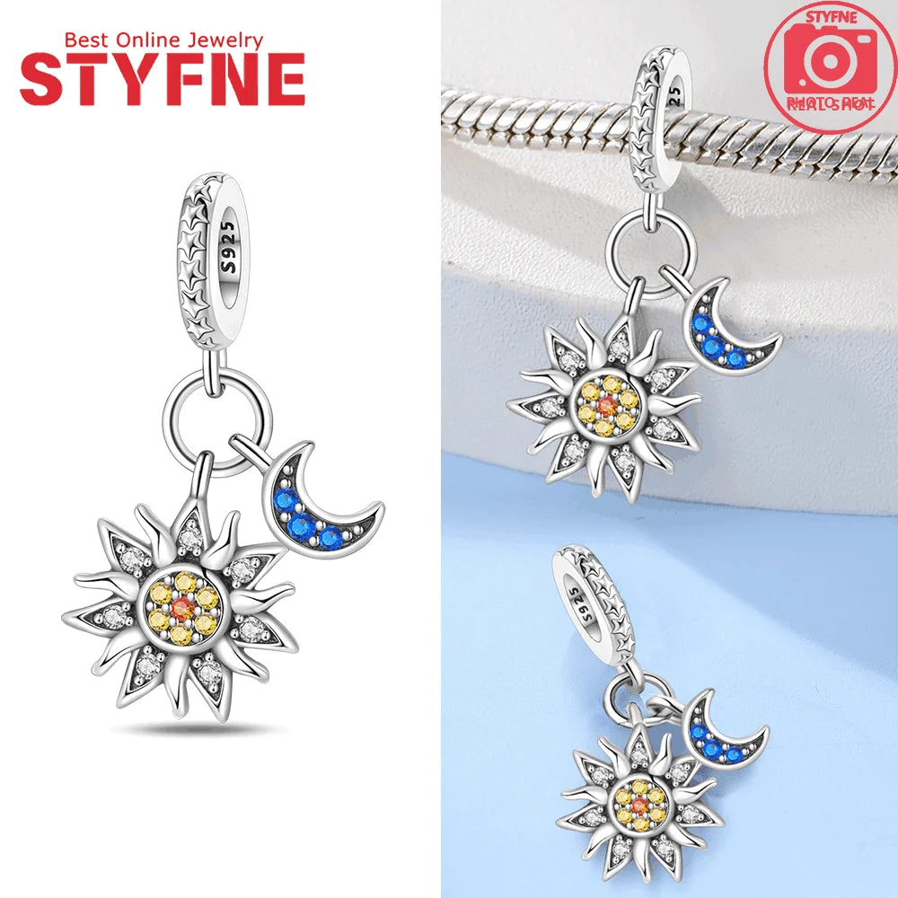 Sterling Silber 925, Fantasie, buntes Herz, Charm-Planeten-Anhänger, Perlen, passend für Original-Armband, Perle für Frauen, edler Schmuck, Geschenk