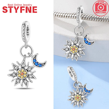 Sterling Silber 925, Fantasie, buntes Herz, Charm-Planeten-Anhänger, Perlen, passend für Original-Armband, Perle für Frauen, edler Schmuck, Geschenk