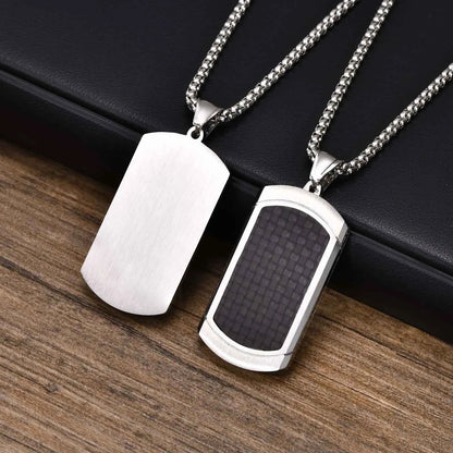Vnox Herren-Halskette mit Erkennungsmarken-Anhänger aus Edelstahl, geometrische Hundemarken-Halsketten, Geschenk für Ihn, Schmuck